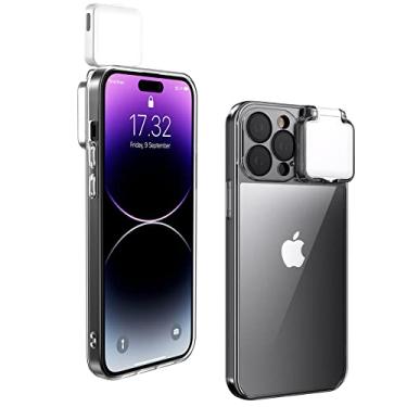 Imagem de YOULAI Capa de luz para selfie para iPhone 13 Pro Max, com iluminação de flash, recarregável, com LED, compatível com transmissão ao vivo/maquiagem/TIK Tok/vídeo - iluminação de selfie para mulheres, transparente