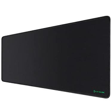 Imagem de Black Shark Mouse pad grande para jogos (80 x 30 x 0,4 cm) com superfície de fibra superfina, base de borracha antiderrapante para jogadores, escritório, preto, Manta P2