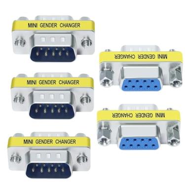 Imagem de Ganasome 5 peças HD DB9 macho para fêmea modem nulo cabo serial acoplador adaptador de mudança de gênero