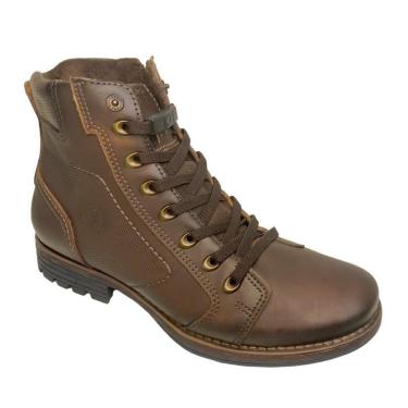 Imagem de Bota Coturno Masc Pegada Couro Pull Up Café 181554-02-Masculino