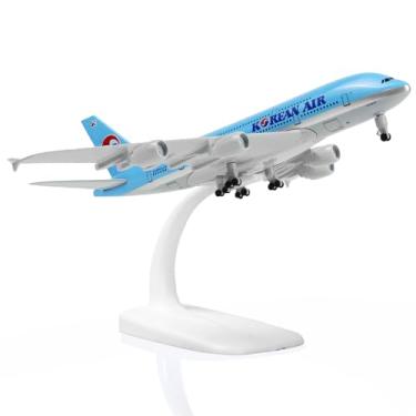 Imagem de QIYUMOKE Airbus A380 1/300 Korean Air Diecast Metal Airplane Model with Stand Sky Jumbo Airliner Alloy Model Kit for Aviation Enthusiast Gift