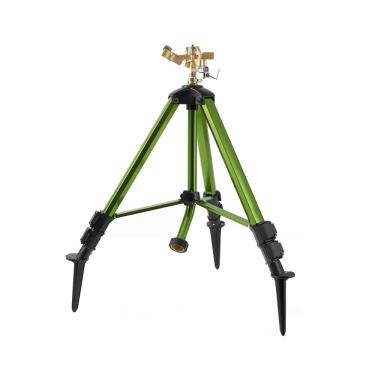 Imagem de THUNDERBAY Aspersor de impacto na base do tripé, aspersores resistentes fornecem cobertura de pulverização de 360 graus, áreas de gramado de jardim de jardim de 3/4 polegadas, travas de abertura de