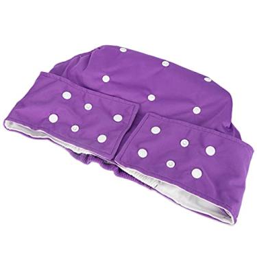 Imagem de Fralda de Pano Adulto Reutilizável Impermeável Ajustável Fralda Cuidados para Idosos Roxo