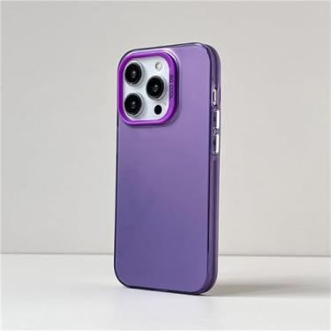 Imagem de Para iPhone 11 12 13 14 Pro Max 15 Pro 13 Pro Colorido Slim Matte PC Phone Case Capa Frost Acrílico Capa Armadura à Prova de Choque, T3, Para iPhone 11