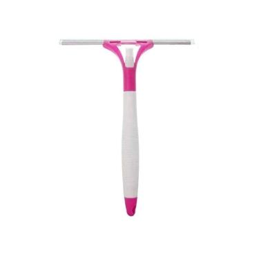 Imagem de Rodo Rodinho Limpa Vidro Pia Azulejos Com Spray Reservatório Rosa