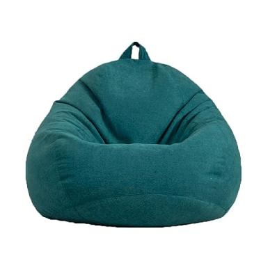Imagem de NIBHZ Cadeira puff, interior sem enchimento, puff, cadeira relaxante, almofada de assento, almofada de chão, saco de feijão, verde - 90 × 110 cm