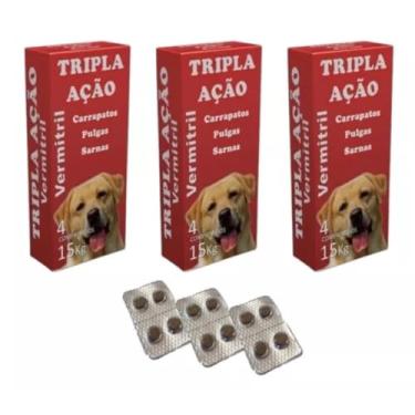 Imagem de Vermitril - Anti Pulgas, Carrapatos, Vermes, Sarnas 12 Comprimidos (Cães até 15kg)