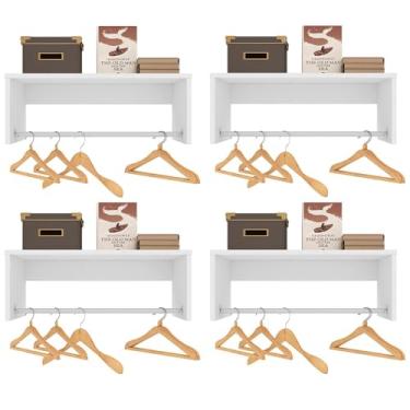 Imagem de Kit 4 Nichos Cabideiros Suspensos Berlim Branco - Lumil Móveis