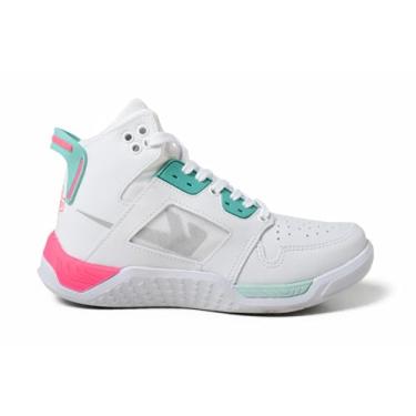 Imagem de Botinha Cross Fit Academia Tênis Esportivo Bota Cano Alto Promocional (Branco/Menta/Pink, BR, Adulto, Numérico, 38)