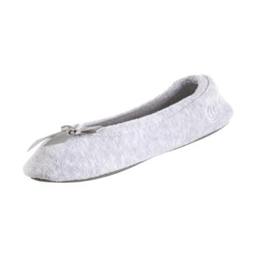 Imagem de isotoner Pantufa feminina Terry Ballerina, Cinza mesclado, 6.5-7.5