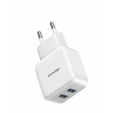Imagem de Kit 10 Carregador Fonte usb de Tomada Turbo Tipo C 5v 5.1A Usb Duplo -