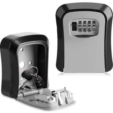 Imagem de Mini Cofre de Parede com Segredo Lock/Senha Alterável Guarda Chaves Pequenos Objetos Caixa de Seguranca Cadeado