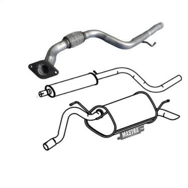 Imagem de Kit Escap Tubo + Abafador + Traseiro Palio 1.8 8v 2010 2011 - ScapJá