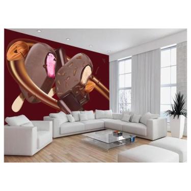 Imagem de Papel De Parede 3D Alimentos Sorveteria Sorvete 3,5M Al396 - Você Deco
