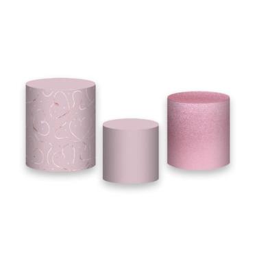 Imagem de Trio de Capas de Cilindro - Dia Dos Namorados Corações Rosa Love 071 -