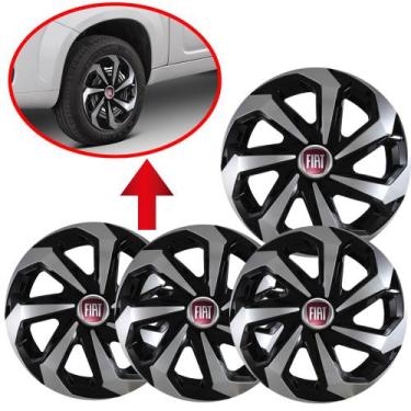 Imagem de Kit 4 calotas Esportivas aro 14 Spider Fiat Uno Tipo Strada Siena - El