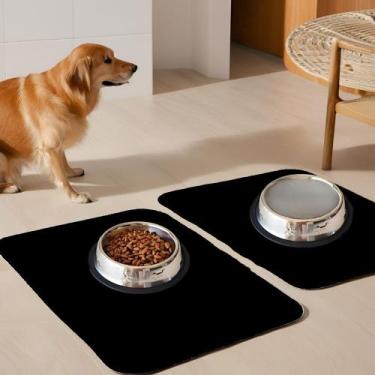 Imagem de 2 UM Base para Pote de Ração Pet: Reutilizável, Absorvente e Ecológico