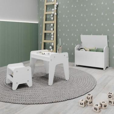 Imagem de Conjunto Infantil 3 Pecas 1 Mesa 1 Banquinho 1 Bau Organizador - MOVEL