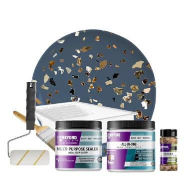 Imagem de Beyond Paint Kit de reforma de bancada com manchas de bronze Oxford com tinta, selador, manchas e ferramentas para bancadas, azul escuro