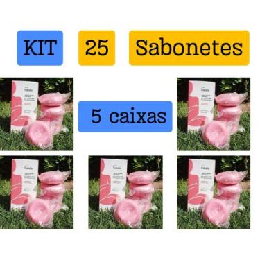 Imagem de Kit 5 caixas de sabonete em barra Framboesa e Pimenta rosa Total 25 Un