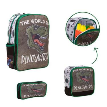 Imagem de Kit Mochila Infantil Dinossauro Costa Juvenil Envio Imediato - Toys 2U
