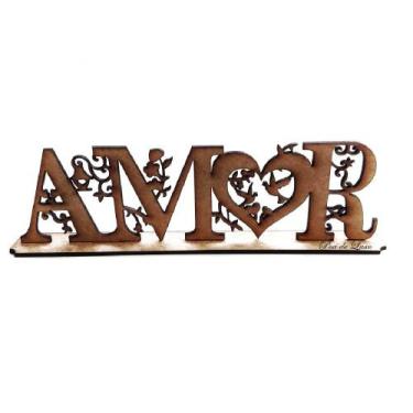 Imagem de Palavra Decorativa em Mdf Cru- Amor - Poá de Luxo