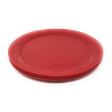 Imagem de Tupperware Pratos de jantar Open House Floresta 28 cm vermelhos