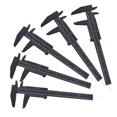 Imagem de Mini Calibrador de Plástico T&B 15 polegadas 150 mm em Escala Dupla para Joias e Régua de Medida 5 peças, T&B Vernier Calipers, Preto