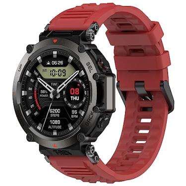 Imagem de Pulseira de silicone ajustável para Amazfit T-Rex Ultra (A2142), serve para Amazfit T-Rex Ultra (A2142), serve para pulso de 14 a 21,6 cm (vermelho)