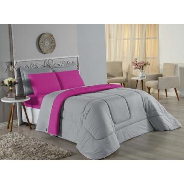 Imagem de Edredom Casal Queen Size Malha 100% Algodão - Davy Enxovais, CINZA/PIN