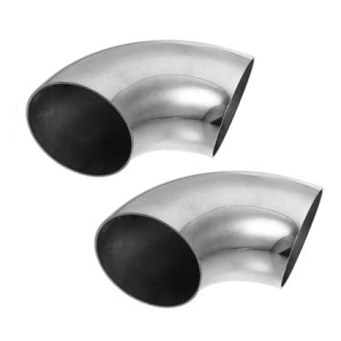 Imagem de TUCKBOLD Tubo de cotovelo curva mandril 90 graus OD 3 polegadas aço inoxidável reutilizável | tubo de escape cotovelo escada corrimão tubo 2 peças