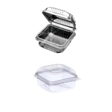 Imagem de 100 Embalagem Mini Doce Quadrado Pote Descartável 130ml - Blook