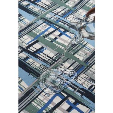 Imagem de Tecido Impermeável Acqua Linea Cinza Grid Colorido - 1,40m de Largura