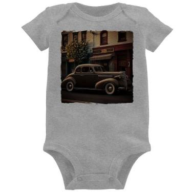 Imagem de Body Bebê Carro antigo na cidade - Foca na Moda, Cinza, P