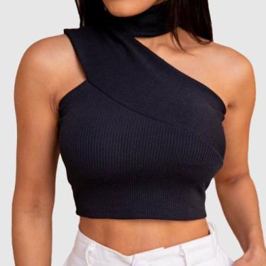 Imagem de Cropped blusa top feminino mula manca gola choker verão - Swiss Boutiq