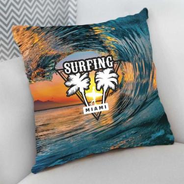Imagem de Almofada Decorativa Cheia c/ Zíper 40x40 Surf Surfista Praia - Deluzz,