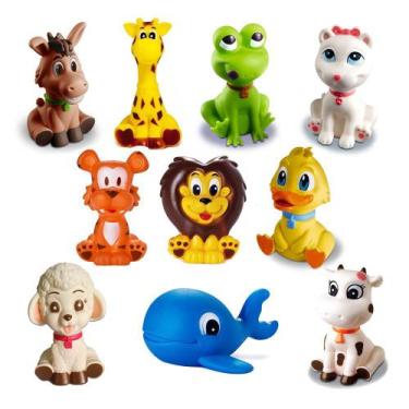 Imagem de Kit com 10 Brinquedos De Vinil Para Bebê A Partir De 3 Meses -a - Come