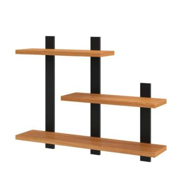 Imagem de Nicho Retangular 100% Mdf Industrial F35 Freijó/Preto - Dalla Costa