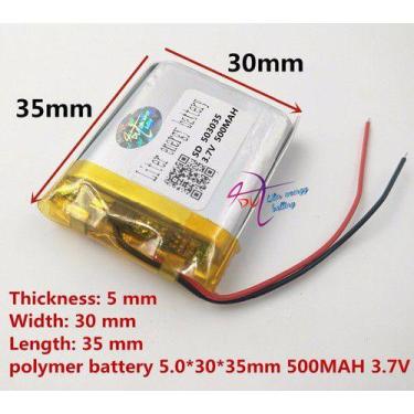 Imagem de Bateria Mp3 3,7v  500 Mah  5mm X 30mm X 35mm - KMIG