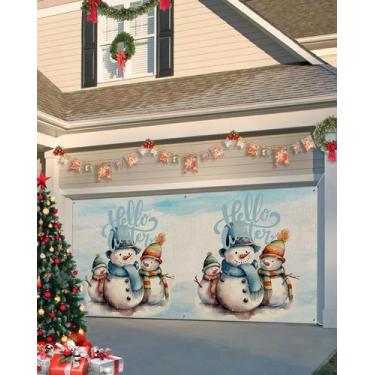 Imagem de Capa de banner de porta de garagem Singingin Hello Winter 183x396cm
