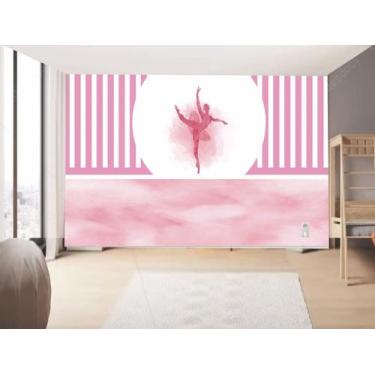 Imagem de Papel de Parede Infantil Bailarina   Rosas  (folha med. 90x300 cm) - D