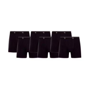 Imagem de Kit 6 Cuecas Pretas Boxer Trifil Sem Costura - Cotton, Tflst4, Preto, 