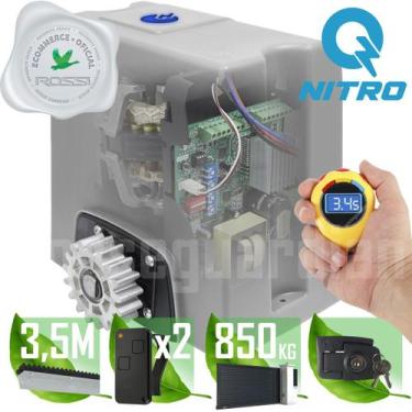 Imagem de Kit Motor Rossi Dz4 Nitro 3,5m Crem 2 Control Portão 850kg