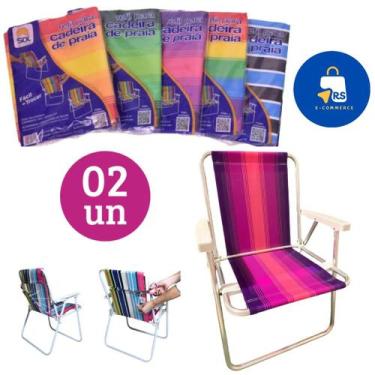 Imagem de Kit 02 un Capa Refil para Cadeira de Praia forro Lona Estampada Fácil 