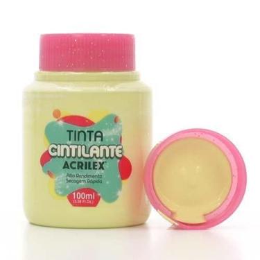 Imagem de Tinta PVA Cintilante 100ml - Acrilex, 843 - BAUNILHA