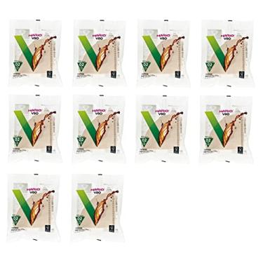 Imagem de 10 filtros de papel natural para café Hario 02, 100 unidades, pacote com 10 (total de 1000 folhas) por Hario