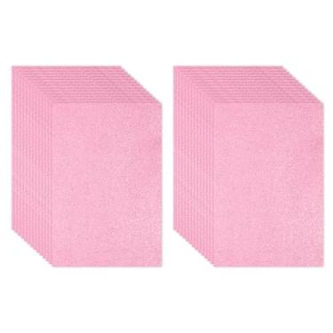 Imagem de PATIKIL Folha de espuma com glitter EVA brilhante rosa 11,8 x 7,9 polegadas 2 mm de espessura com adesivo traseiro brilho EVA Glitter feltro para projetos de artesanato DIY, 30 peças