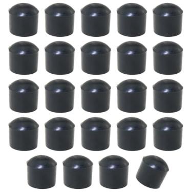Imagem de heyous 24 peças de 16 mm de diâmetro interno de PVC preto protetores de tampa de extremidade de pebolim Tampão de revestimento de tubo redondo adequado para bastões de futebol padrão de mesa e