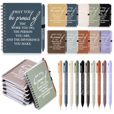 Imagem de Honoson 50 conjuntos de presentes de agradecimento de funcionários caderno de apreciação de funcionários com caneta esferográfica, mini caderno de inspiração espiral, presente de Natal em massa para