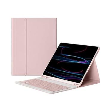Imagem de Capa Para Tablet Com Teclado Bluetooth Para Samsung Tab S7/S8 11 Polegadas T870/875/X700/X706 (Rosa, Teclado comum)